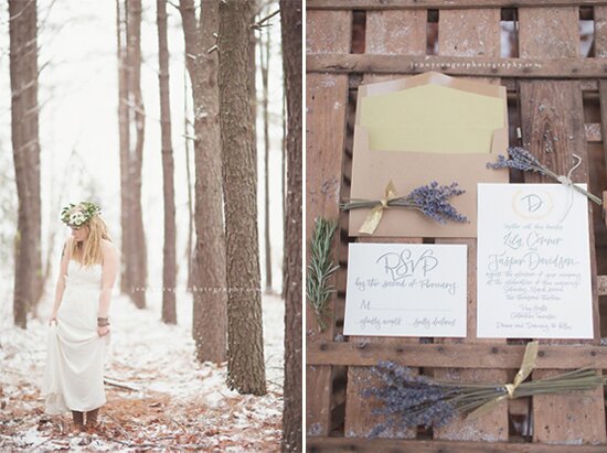 Vintage Forest Winter Wedding Inspiration | styling + vintage rentals by Stockroom Vintage, Nashville, TN | photos by Jenny Cruger Photography