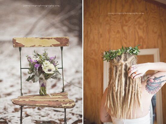 Vintage Forest Winter Wedding Inspiration | styling + vintage rentals by Stockroom Vintage, Nashville, TN | Photos by Jenny Cruger Photography