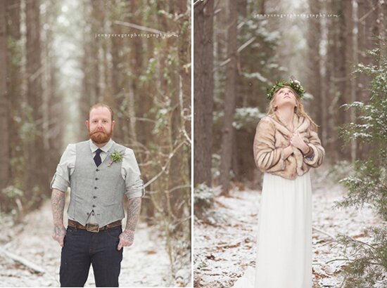 Vintage Forest Winter Wedding Inspiration | styling + vintage rentals by Stockroom Vintage, Nashville, TN | Photos by Jenny Cruger Photography