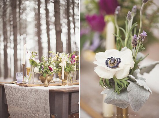 Vintage Forest Winter Wedding Inspiration | styling + vintage rentals by Stockroom Vintage, Nashville, TN | photos by Jenny Cruger Photography