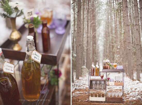 Vintage Forest Winter Wedding Inspiration | styling + vintage rentals by Stockroom Vintage, Nashville, TN | photos by Jenny Cruger Photography