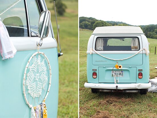Vintage VW van + dreamcatchers | Styling + vintage rentals by Stockroom Vintage, Nashville, TN | Photos by Stef Atkinson